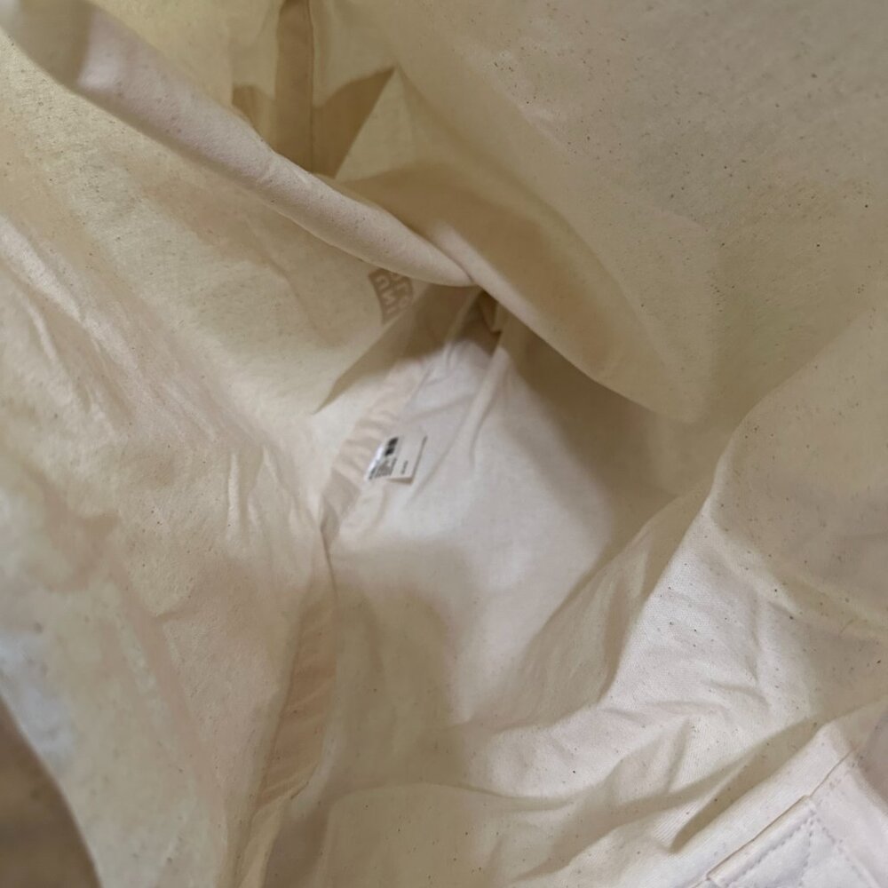 New Uniqlo Large Fabric Tote Bag Shopping Beige 17" X 18" X 4" View 3